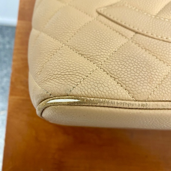 Chanel Medallion Beige Leather Monogram Tote with Gold Trim Authentic - Picture 13 of 15